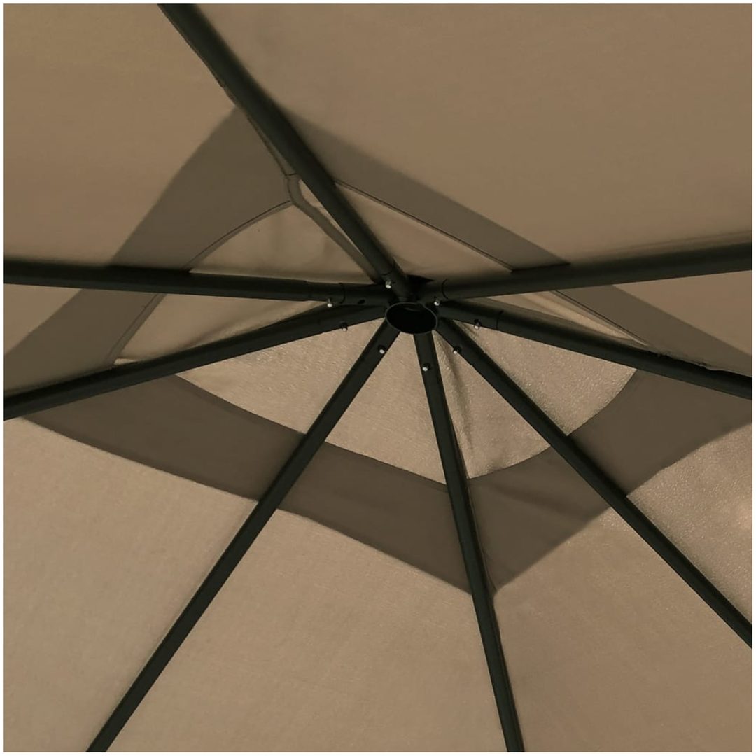 Paviljong med stolpar taupe 160 g/m² vidaXL 3 x 3 x 2.6 m – bild 3