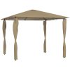 Paviljong med stolpar taupe 160 g/m² vidaXL 3 x 3 x 2.6 m – miniatyr 1
