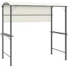 Paviljong med tak 220x110x200 cm gräddvit vidaXL – miniatyr 2