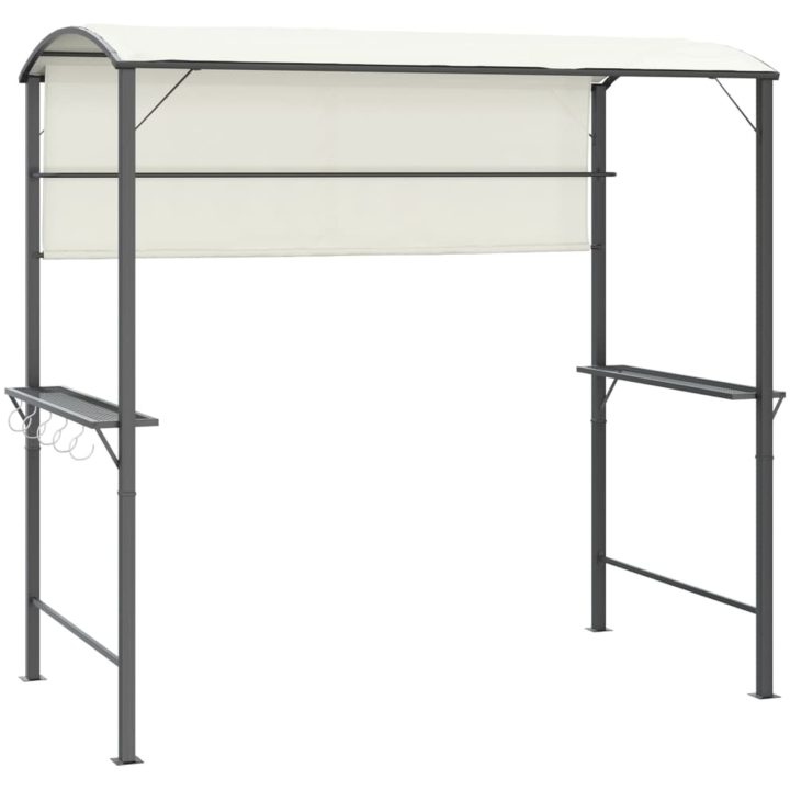 Paviljong med tak 220x110x200 cm gräddvit vidaXL – bild 2