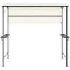 Paviljong med tak 220x110x200 cm gräddvit vidaXL – miniatyr 3