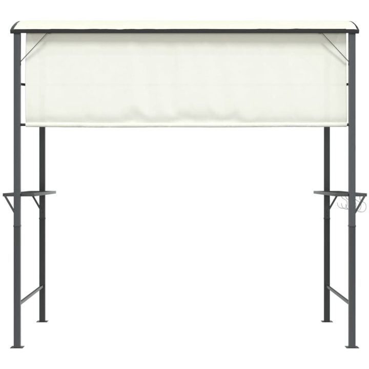 Paviljong med tak 220x110x200 cm gräddvit vidaXL – bild 5