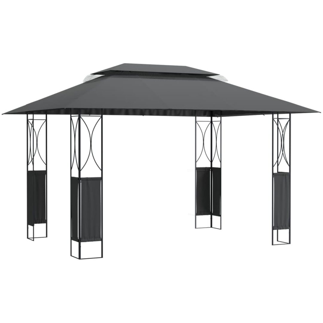 Paviljong med tak antracit stål vidaXL 400 x 300 x 270 cm – bild 2
