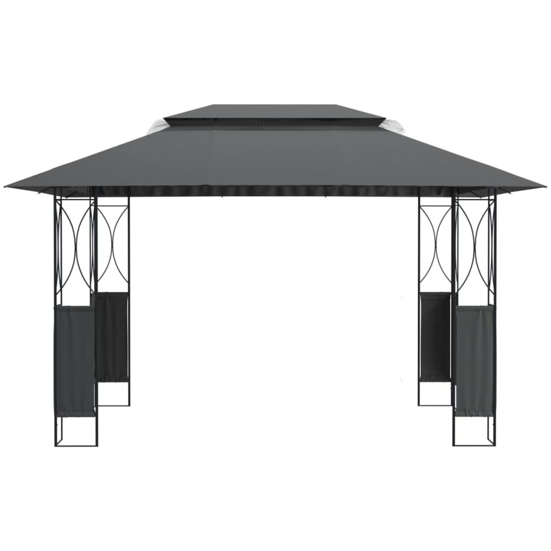 Paviljong med tak antracit stål vidaXL 400 x 300 x 270 cm – bild 3
