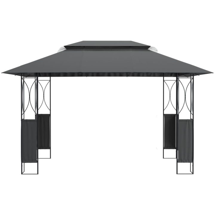 Paviljong med tak antracit stål vidaXL 400 x 300 x 270 cm – bild 3