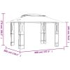 Paviljong med tak antracit stål vidaXL 400 x 300 x 270 cm – miniatyr 7