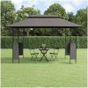 Paviljong med tak antracit stål vidaXL 400 x 300 x 270 cm – miniatyr 1