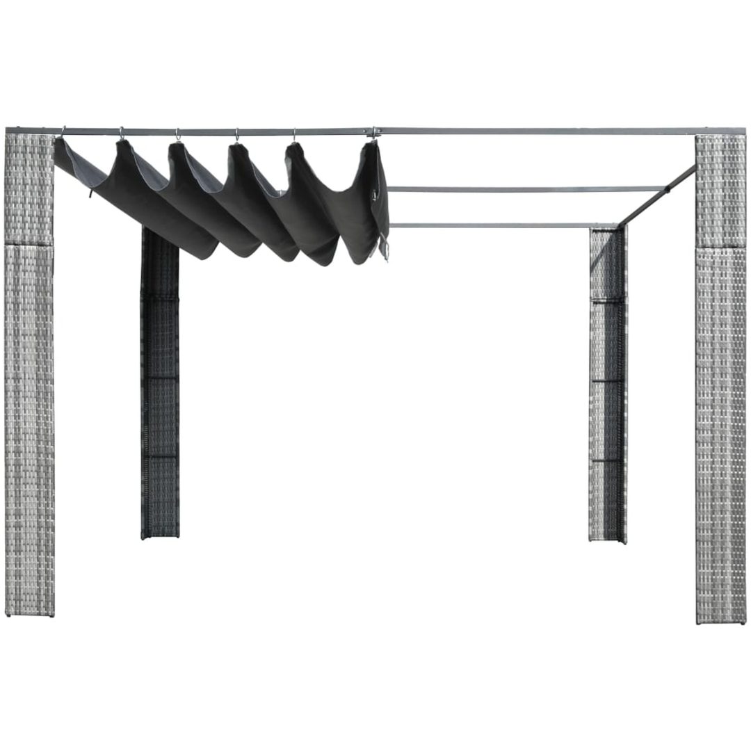 Paviljong med tak konstrotting grå och antracit vidaXL 300 x 300 x 200 cm – bild 2