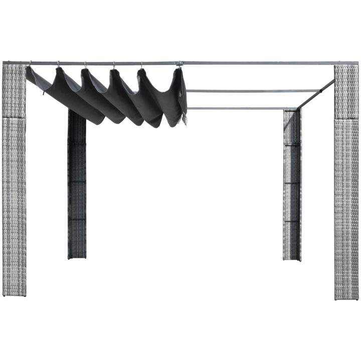 Paviljong med tak konstrotting grå och antracit vidaXL 300 x 300 x 200 cm – bild 2