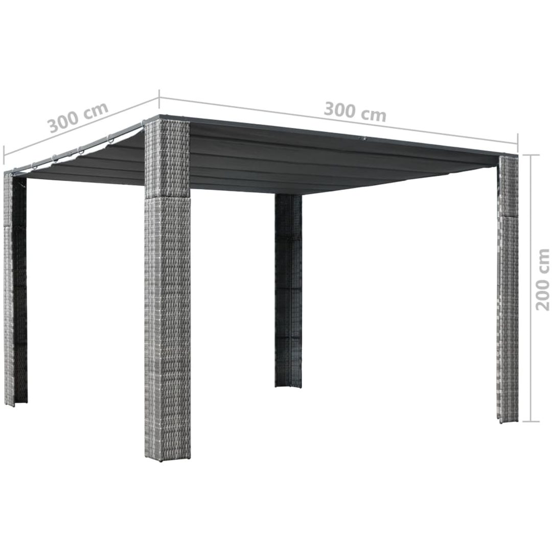 Paviljong med tak konstrotting grå och antracit vidaXL 300 x 300 x 200 cm – bild 4