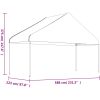 Paviljong med tak vit polyeten vidaXL 5.88 x 2.23 x 3.75 m – miniatyr 4