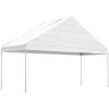 Paviljong med tak vit polyeten vidaXL 5.88 x 2.23 x 3.75 m – miniatyr 1