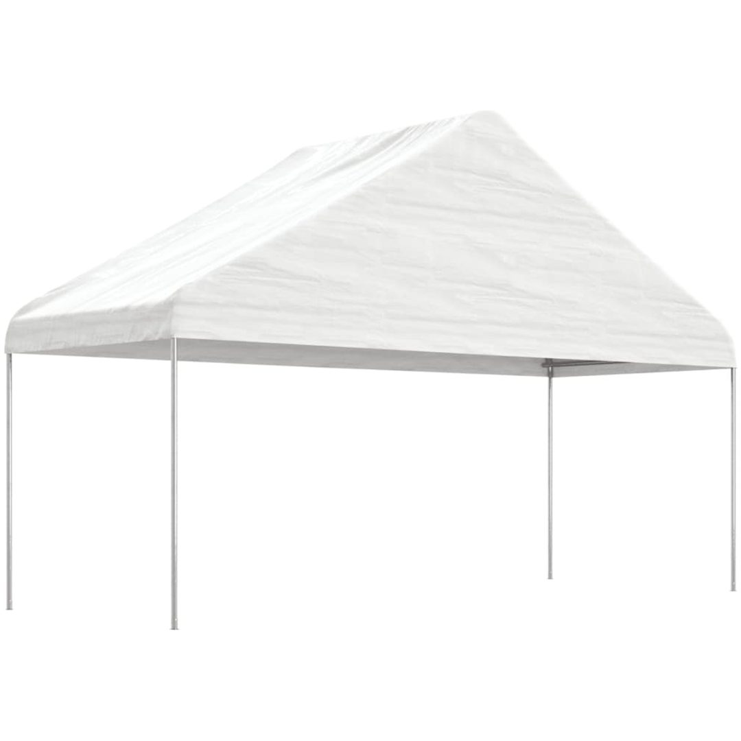 Paviljong med tak vit polyeten vidaXL 5.88 x 2.23 x 3.75 m