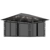 Paviljong myggnät ljusslinga LED antracit 180 g/m² vidaXL 4 x 3 x 2.73 m – miniatyr 2