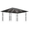 Paviljong myggnät ljusslinga LED antracit 180 g/m² vidaXL 4 x 3 x 2.73 m – miniatyr 4