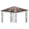 Paviljong myggnät och ljusslinga LED taupe 180 g/m² vidaXL 3 x 3 x 2.73 m – miniatyr 4