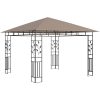Paviljong myggnät och ljusslinga LED taupe 180 g/m² vidaXL 3 x 3 x 2.73 m – miniatyr 5