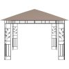 Paviljong myggnät och ljusslinga LED taupe 180 g/m² vidaXL 3 x 3 x 2.73 m – miniatyr 6