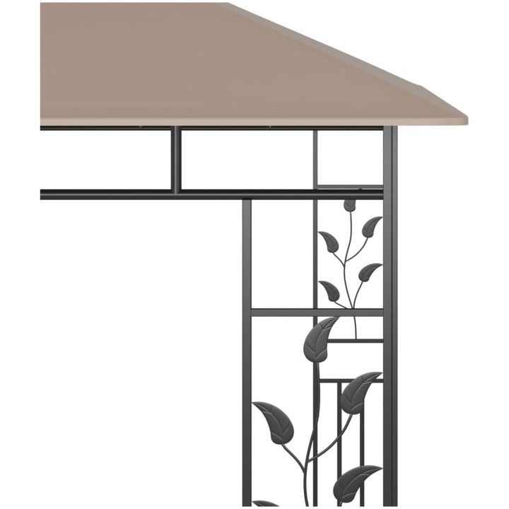 Paviljong myggnät och ljusslinga LED taupe 180 g/m² vidaXL 3 x 3 x 2.73 m – bild 7