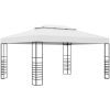 Paviljong pulverlackerat stål 4x3x2,7 m vit vidaXL 3 x 4 m – miniatyr 1