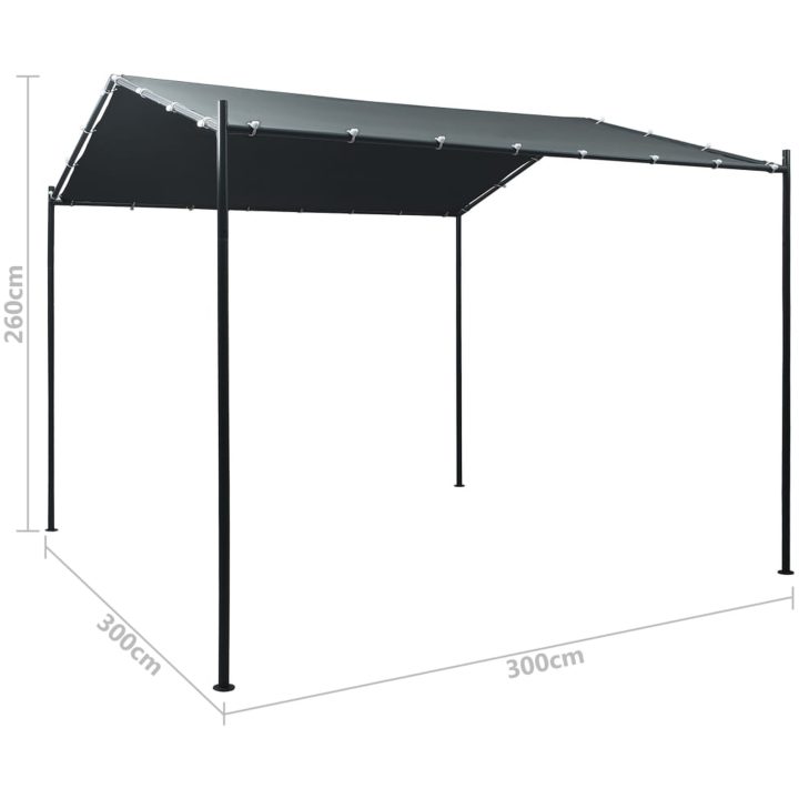 Paviljong stål antracit vidaXL 3 x 3 m – bild 8