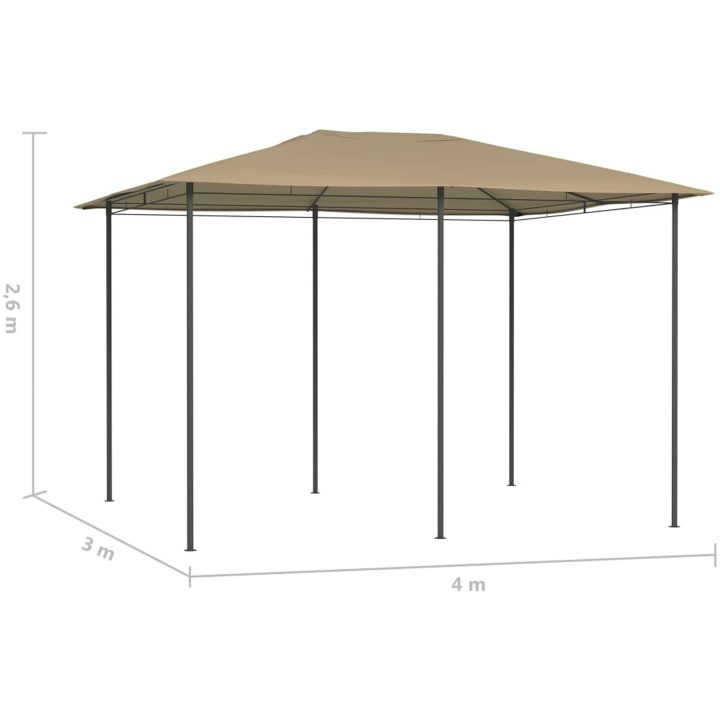 Paviljong taupe 160 g/m² vidaXL 3 x 4 x 2.6 m – bild 4