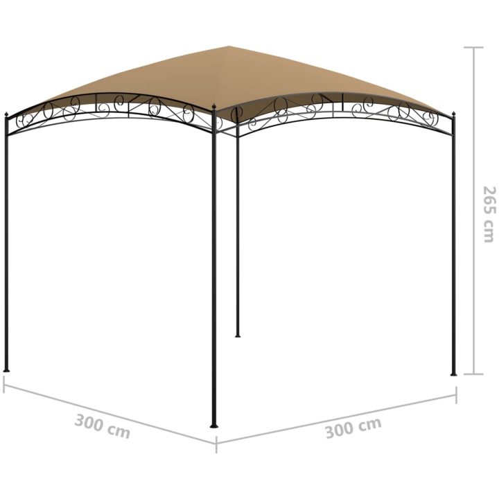 Paviljong taupe 180 g/m² vidaXL 3 x 3 x 2.65 m – bild 5