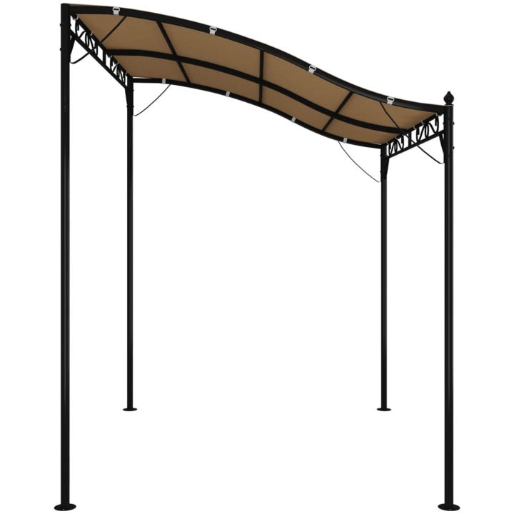 Paviljong taupe 2x2,3 m 180 g/m² tyg och stål vidaXL – bild 4