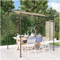 Paviljong taupe 2x2,3 m 180 g/m² tyg och stål vidaXL