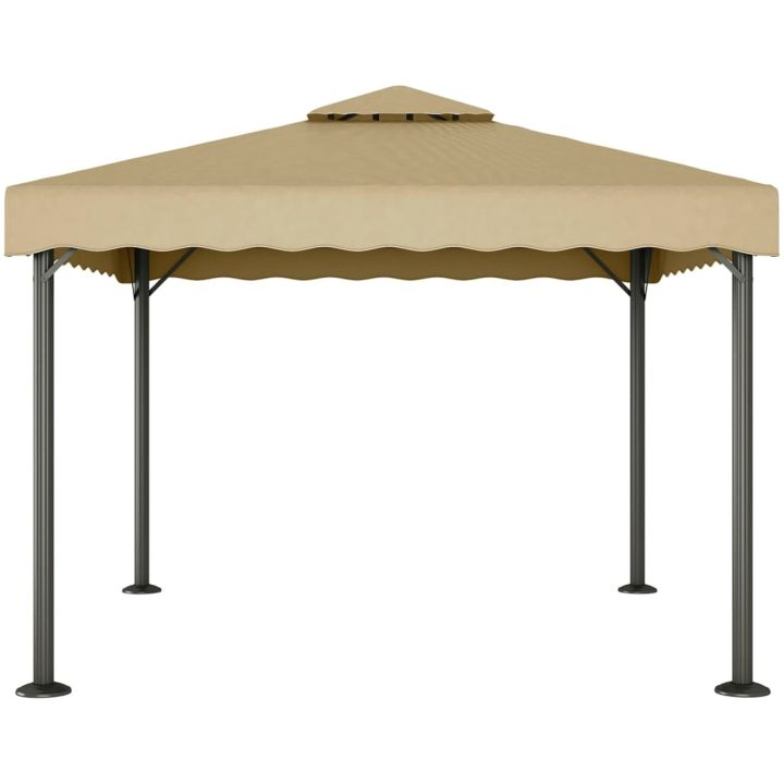 Paviljong taupe 3x3 m aluminium och stål vidaXL – bild 2