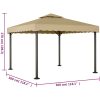 Paviljong taupe 3x3 m aluminium och stål vidaXL – miniatyr 4