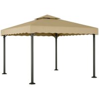 Paviljong taupe 3x3 m aluminium och stål vidaXL