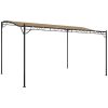 Paviljong taupe 4x3 m 180 g/m² tyg och stål vidaXL – miniatyr 2