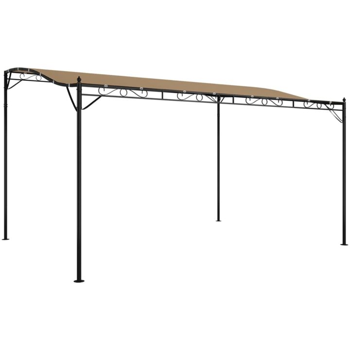Paviljong taupe 4x3 m 180 g/m² tyg och stål vidaXL – bild 2