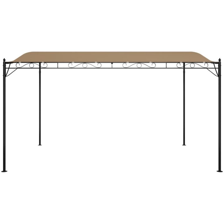 Paviljong taupe 4x3 m 180 g/m² tyg och stål vidaXL – bild 3