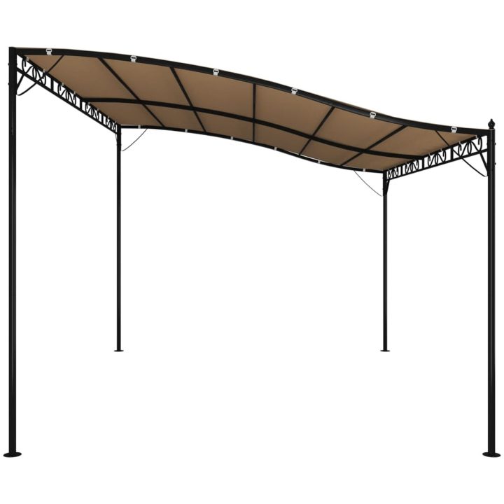 Paviljong taupe 4x3 m 180 g/m² tyg och stål vidaXL – bild 4