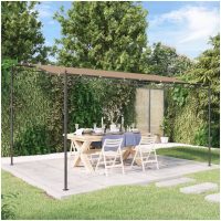 Paviljong taupe 4x3 m 180 g/m² tyg och stål vidaXL