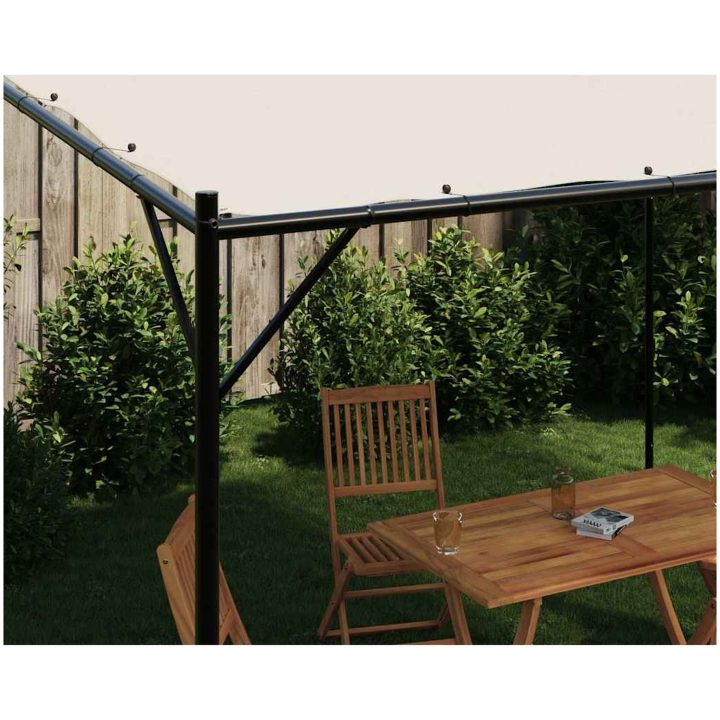 Paviljong vit 4x4 m 180 g/m² tyg och stål vidaXL – bild 3