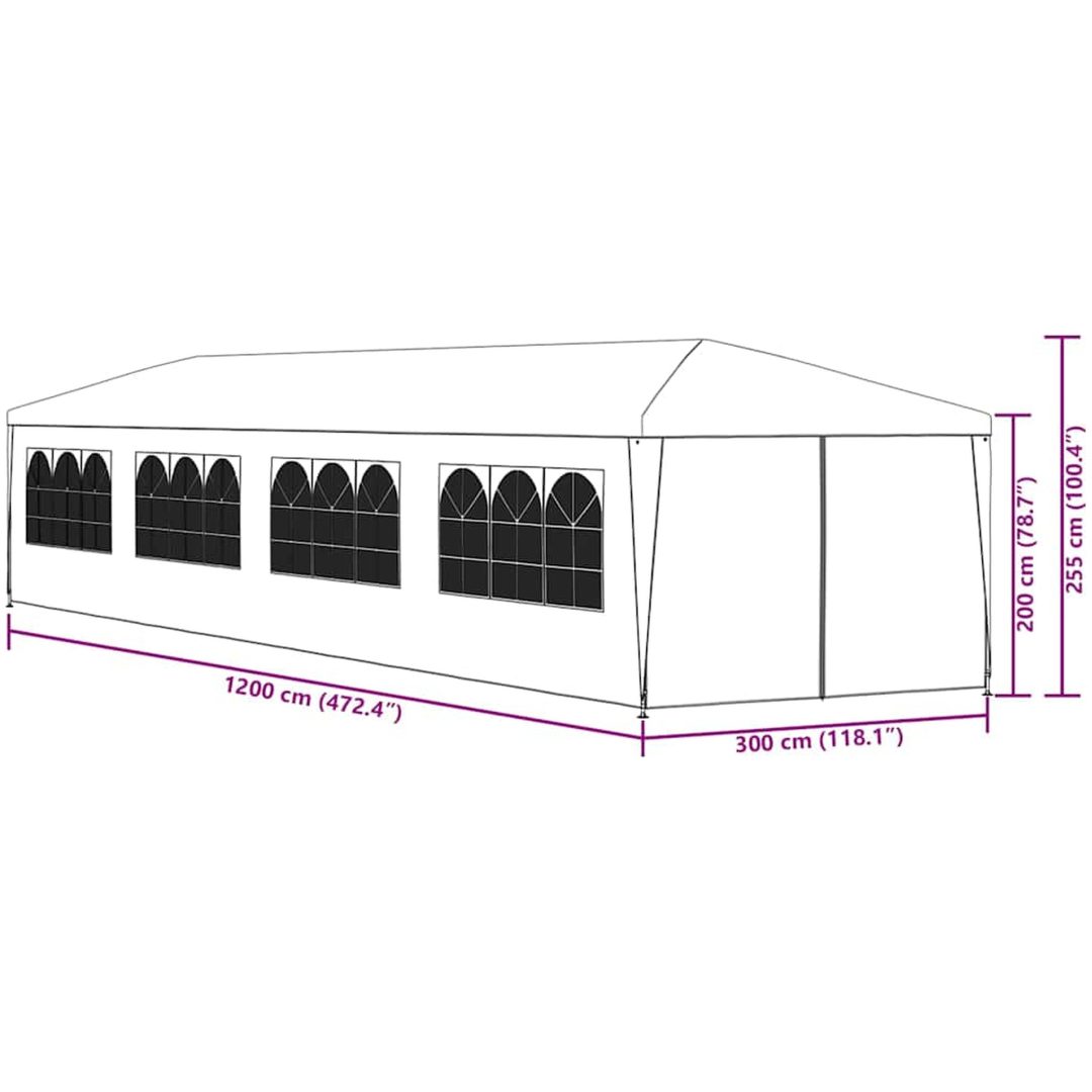 Paviljong vit vidaXL 3 x 12 m – bild 11