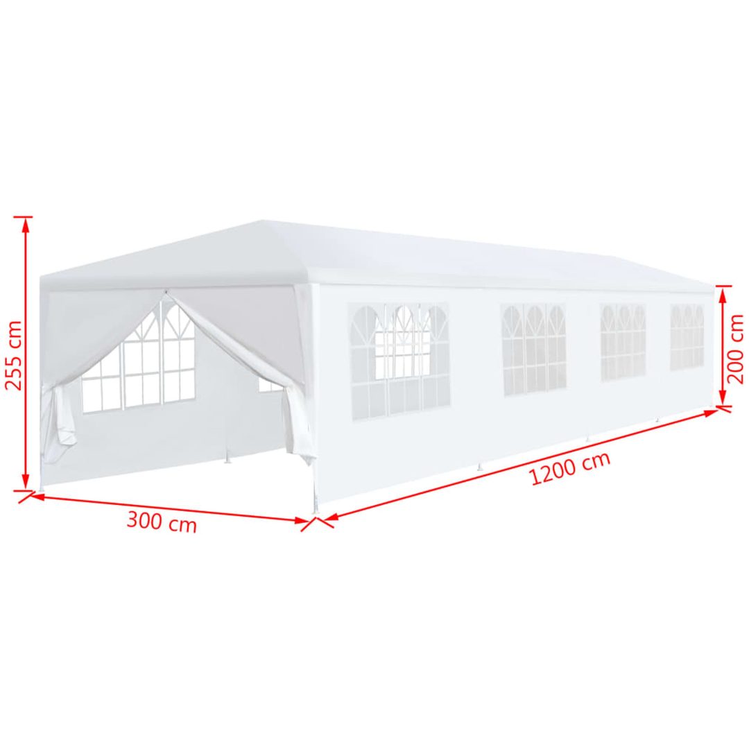 Paviljong vit vidaXL 3 x 12 m – bild 9