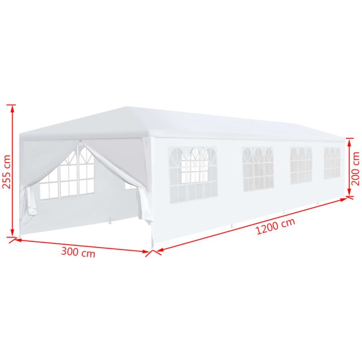 Paviljong vit vidaXL 3 x 12 m – bild 9