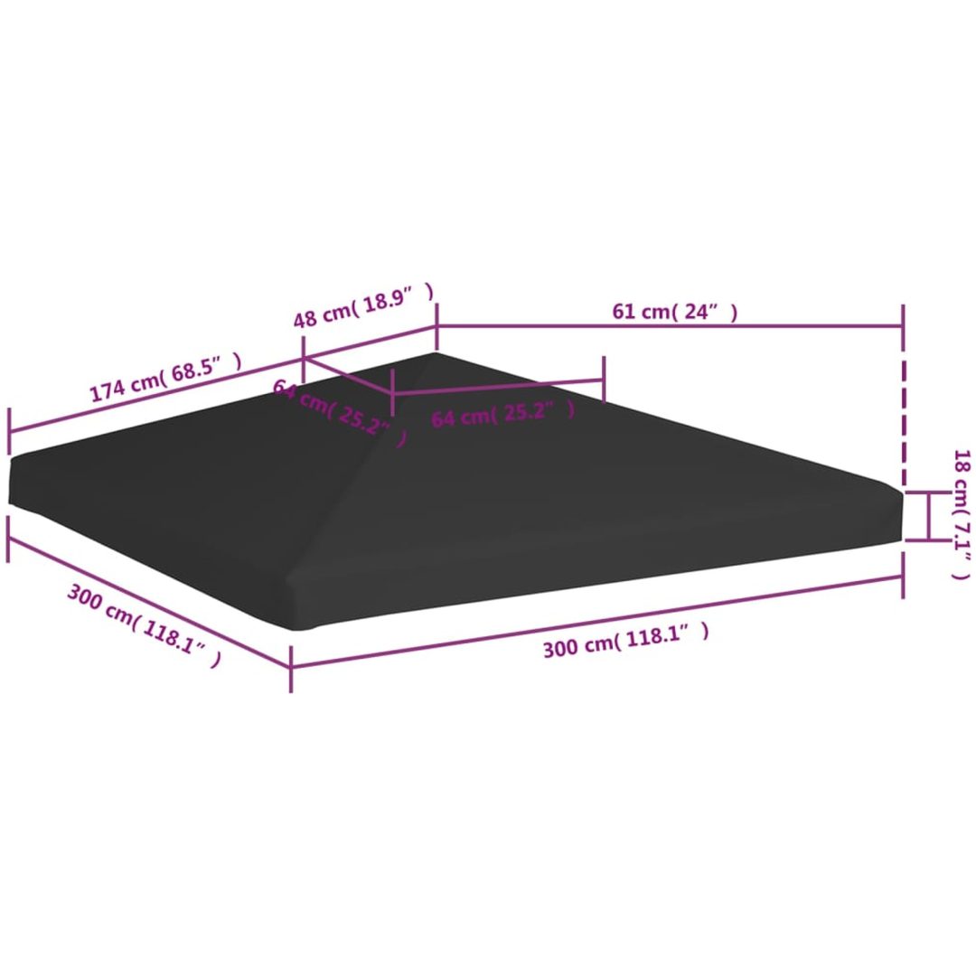 Paviljongtak 270 g/m² svart vidaXL 3 x 3 m – bild 6