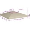 Paviljongtak 310 g/m² beige vidaXL 3 x 3 m – miniatyr 6