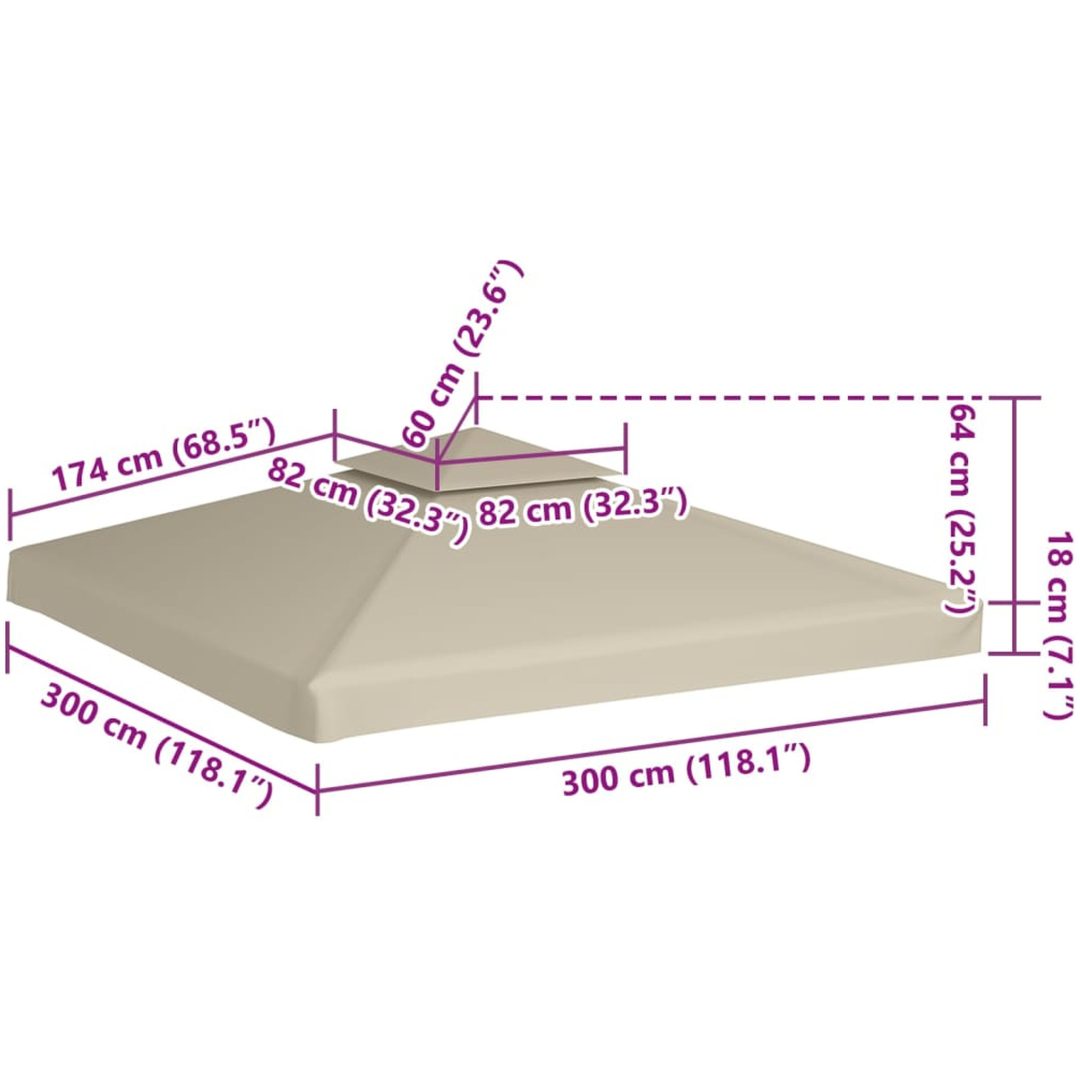 Paviljongtak 310 g/m² grön vidaXL 3 x 3 m – bild 6