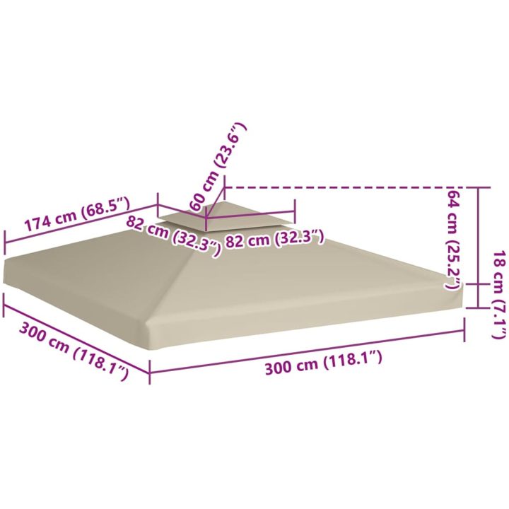 Paviljongtak 310 g/m² grön vidaXL 3 x 3 m – bild 6