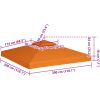 Paviljongtak 310 g/m² orange vidaXL 3 x 3 m – miniatyr 6