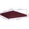 Paviljongtak 310 g/m² vinröd vidaXL 3 x 3 m – miniatyr 6