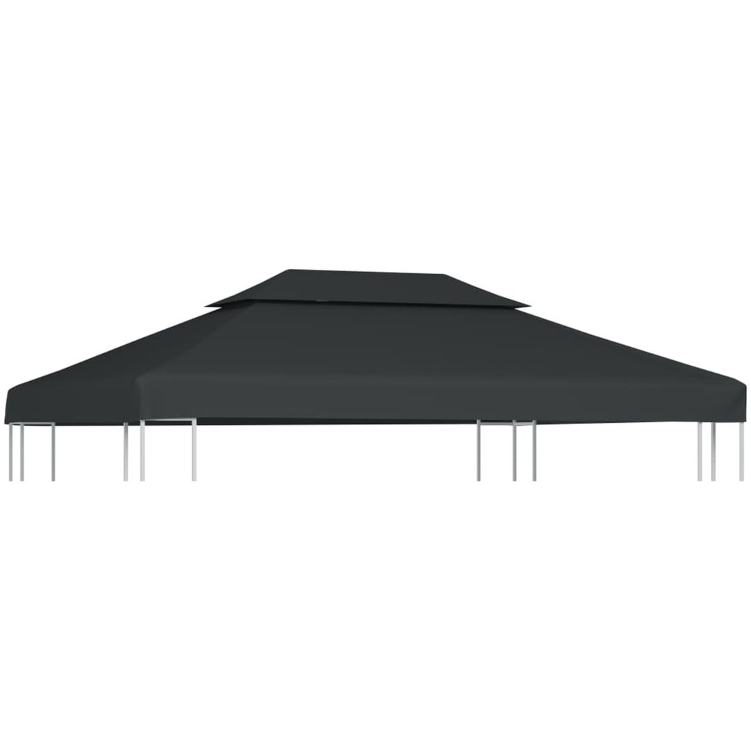 Paviljongtak med ventilering 310 g/m² antracit vidaXL 4 x 3 m
