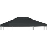 Paviljongtak med ventilering 310 g/m² antracit vidaXL
