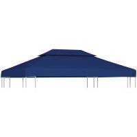 Paviljongtak med ventilering 310 g/m² blå vidaXL